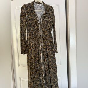 Natural Life Floral Long Sleeve Dress Size small 100% cotton. New.